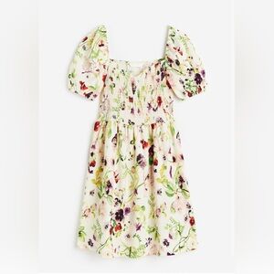 Medium h&m PUFF-SLEEVED TEXTURED JERSEY DRESS